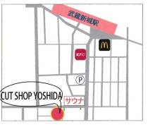 武蔵新城の理容室(床屋)　地図